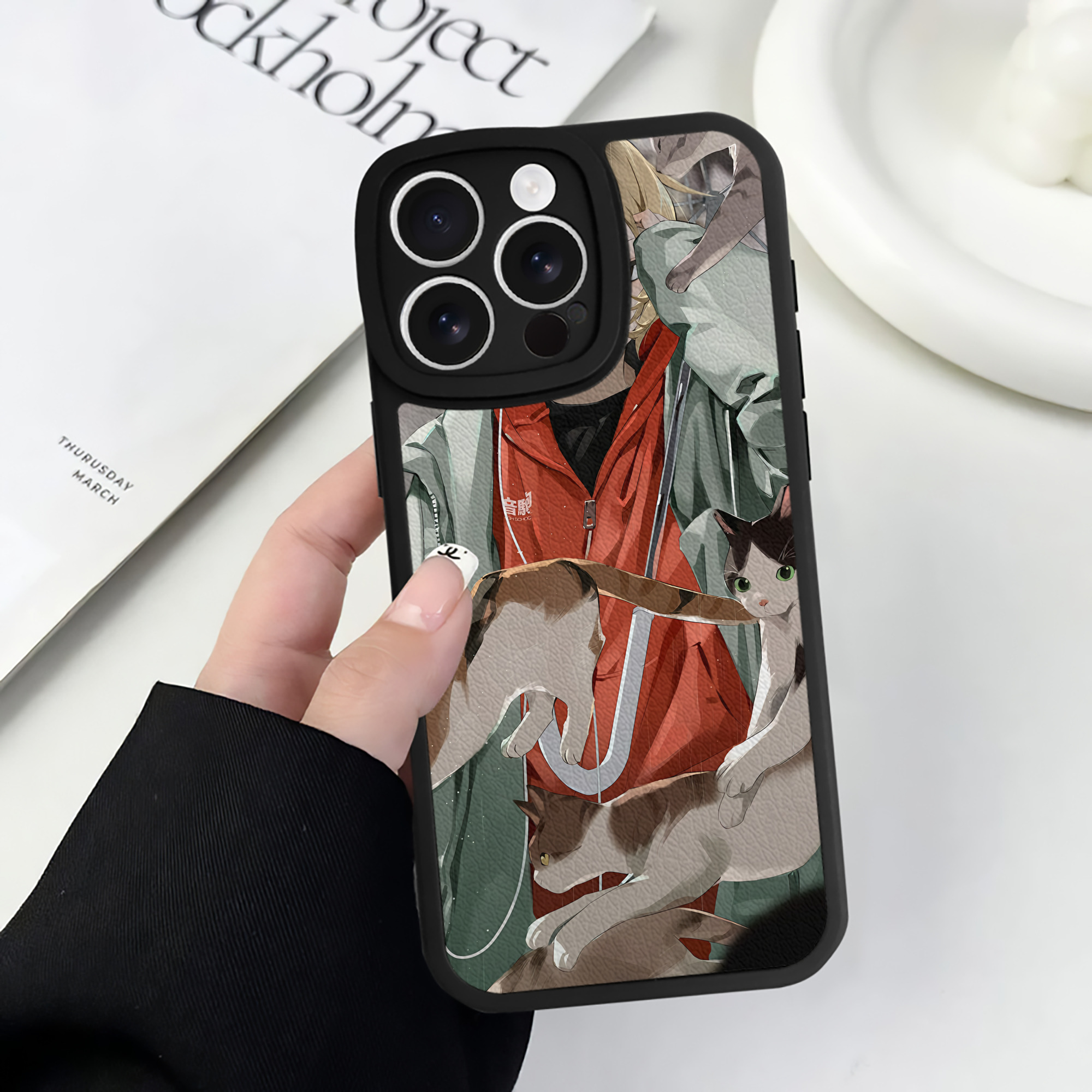 （画像用） ハイキュー!! Haikyu!! 【iPhone 16シリーズ対応】シリコンスマホケース（レザー調） 材質：シリコン